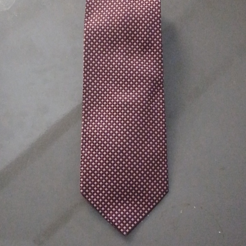 Joseph Abboud Burgundy, Brown and Pink Patterned Tie